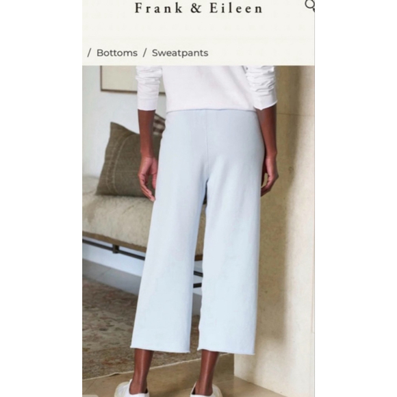 New Frank & Eileen Light Ice Blue Catherine Wide Leg Sweatpants L - Picture 3 of 4